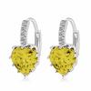 Pendientes de Diamante Incrustados con Circonita de Cristal en Forma de Corazón, Populares en Europa y América, Estilo Corazón de Melocotón, Multicolor, Pendientes Elegantes para Mujer, Pendientes de Diamante