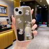 Cor Prata Adequado para Apple 16Pro Capa de Celular Plissada Iphone11/12 Anti-Queda Apple 17Pro Suporte