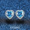 Aretes de cristal en forma de corazón de plata esterlina S925 aretes de lujo ligero de alta gama amor al por mayor estilo ins estilo exquisito y lindo