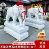 Par de Elefantes tallados en Mármol Blanco para Entrada de Patio de Hotel Villa, Adornos Decorativos de Animales de Mármol Elefante Absorbentes de Agua