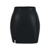 Falda de PU estilo europeo y americano, Otoño e Invierno Nuevo Look Adelgazante de Alta Elasticidad Anti-Exposición Falda Sexy Ajustada a las Caderas Falda Línea A