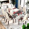 Toalha de Mesa Impressa Impermeável de Natal Transfronteiriça Jogo de Decoração de Toalha de Mesa e Capa de Cadeira de Natal para Restaurante e Casa