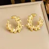 Moda Transfronteriza Pendientes Sencillos de Acero Inoxidable Chapados en Oro con Múltiples Elementos Combinados en Colores Dorado y Plateado, Versátiles para el Uso Diario