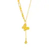 Collar con Borla de Margarita y Mariposa Color Oro Arena Mismo Estilo de la Tienda de Oro Puzuo para Mujer, Lujo Accesible y Cadena para Clavícula de Gama Alta para Novia