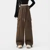 Pantalones de Trabajo Estilo Americano Tallas Grandes Primavera 2026 Nuevos de Cintura Alta Adelgazantes Casuales Sueltos Caídos de Pierna Ancha Versátiles Pantalones Largos