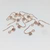 Pendientes de oro de 14 quilates con forma de gancho para la oreja, accesorios de latón con incrustaciones de circonita, pendientes coreanos sencillos hechos a mano, material DIY