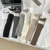 Calcetines Maillard para Niños Primavera Encaje Coreano Marrón Gris Calcetines Rayas Verticales Caña Media Jk Calcetines Blancos Apilados
