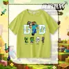 Camiseta Infantil My World de Manga Curta para Meninos e Meninas, Verão, Algodão Puro, Desenho Animado, Jogo, Estilosa, Casual, Blusa de Meia-Manga