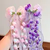 Horquilla de Lirio del Valle Super Hada con Lazo, Accesorio para el Cabello para Mujer, Adorno Floral Fresco y Dulce para la Parte Posterior de la Cabeza, Accesorio para el Cabello de Dulce Estilo Antiguo