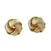 Pendientes Torcidos con Esmalte de Goteo Color Maillard Estilo Vintage para Mujer, No se Desvanecen, Pendientes de Lujo Ligero de Gama Alta, Accesorios para Orejas de Nicho, Novedades