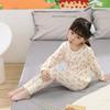 Conjunto de Roupa Íntima Térmica Infantil Novo Outono e Inverno 24 Gola Redonda Estampado de Desenho Animado Roupa de Casa Pijama Pijama Conjunto de Duas Peças