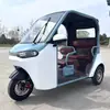 Novo Modelo Triciclo Elétrico com Carroceria Fechada e Toldo, Padrão Nacional, Compartimento do Motor Aberto, Triciclo Elétrico Pequeno para Adultos para Deslocamento Doméstico