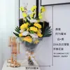 El ramo de flores para el Festival Qingming Flores de crisantemo para el culto a los antepasados Flores para barrer tumbas Suministros para lápidas Flores de sacrificio Flores de seda Flores de plástico