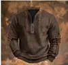 Sudadera con media cremallera de moda para hombre, punto grueso, impresión digital 3D, estación independiente de Amazon transfronteriza europea y americana 2025