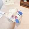 Estilo Coreano Outono e Inverno Novo Casaco Casual Feminino Chinelos de Algodão Personalizados Cachorro Azul de Orelhas Fofas Chinelos Peludos Coração de Menina