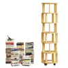 Estantería Giratoria de 360 Grados para Uso Doméstico, Estante Móvil para Almacenamiento de Libros Estudiantiles, Estante de Almacenamiento para Alquiler, Librero Sencillo para Niños