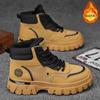 Zapatos de Invierno para Hombre 2025 Nuevas Botas Martin para Hombre con Forro Polar, Cálidas, a la Moda, Versátiles Zapatos de Trabajo, Botas para Hombre Antideslizantes y Resistentes al Desgaste