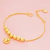 Pulsera de Cadena Hueso de Serpiente Latón Chapado en Oro Pulsera de Bolsa de la Suerte de Oro de Arena Vietnamita Llave Giratoria y Transporte Múltiples Colgantes Disponibles