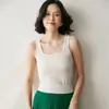 Cubriendo los Pechos, Chaleco de Hielo de Seda con Cuello Cuadrado para Mujer, Ropa Exterior de Verano, Prendas Base de Punto, Top Corto Blanco sin Mangas de Tirantes