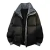 Chaqueta de Algodón con Capucha de Invierno 2025 para Hombre Estilo Nuevo de Dos Piezas Falsas Impermeable Cálida y Resistente al Frío Abrigo de Algodón