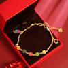 Pulsera de flor de cinco colores de oro vietnamita para mujer, nicho, exquisita, color dulce, helado, joyería de mano, no se decolora durante mucho tiempo