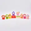 Dibujos animados tridimensionales tres generaciones color sólido cubos de fruta accesorios para joyería de resina DIY adornos para coche llavero ins venta al por mayor