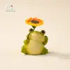 Figura de rana girasol creativa linda original transfronteriza para escritorio de oficina, estanque de peces de resina, rocalla, decoración de jardín