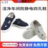 Zapatos de Lona Suave para Verano Antiestáticos de Cuatro Ojales a Prueba de Polvo Venta al por Mayor de Fábrica Taller Libre de Polvo Transpirables de Corte Bajo de Cuatro Ojales