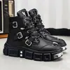 Botas Martin Talla Grande Transfronterizas para Hombre 2025 Invierno Caña Alta Estilo Británico Botas Retro que Aumentan la Altura Suela Gruesa Botas de Trabajo