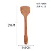 Pá para fritar cabo longo de sândalo preto especial para panelas antiaderentes pá de cozinha de madeira colher para arroz e sopa conjunto de pás utensílios de cozinha Atacado
