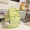 Mini Mochila para Niñas, Estudiantes Universitarias, Diseño de Lazo con Cordón Plisado, Mochila para Exteriores, Mochila, Viaje para Mujeres
