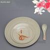 Porcelana de imitación Melamina resina de melamina vajilla plato de hierba de otoño plato redondo plato plano plato pequeño para saltear disco de hierba de otoño plato de hueso precio de mayoreo
