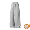 Pantalones deportivos rectos cálidos de estilo europeo transfronterizos con forro polar, cintura elástica y cordón, corte holgado con efecto de caída, unisex, engrosados para otoño e invierno