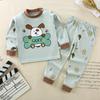 Roupa interior das crianças terno algodão pijamas meninas bebê roupas de outono calças compridas algodão meninos roupas para casa roupas infantis atacado