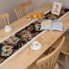 Caminho de Mesa Personalizado Americano Retrô com Franjas Estilo Pintura a Óleo Toalha de Mesa Longa Tecido Jacquard Decoração de Mesa de Café Bandeira de Mesa de Cabeceira
