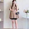 Camiseta de Maternidad Verano 2025 Nuevo Estilo Pequeña Holgada Floja Casual Elegante Reductora de Edad Top Camiseta de Maternidad Verano