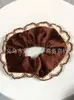 Elástico de Cabelo Scrunchie Listrado com Renda Estilo Coreano para Mulheres, Acessório de Cabelo Suave e Elegante, Elástico de Cabelo Scrunchie Estilo Coreano