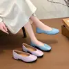 Zapatos de Mujer Verano 2026 Estilo Nuevo Tacón Grueso Punta Cuadrada Pequeña Boca Baja Versátiles Simples Retro Tacón Medio Zapatos para Viajar al Trabajo