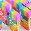 Goma de borrar de celebridad de internet arcoíris Suministros generales para estudiantes Goma de borrar de exportación Goma de borrar de papelería colorida Caja completa de 30 piezas
