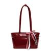 Bolso de hombro de alta calidad, nuevo, estilo coreano, sencillo, con textura de alta calidad, de cuero encerado al aceite, para mujer.