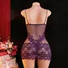 Domiara Aliexpress Más Vendido Europeo y Americano Transfronterizo Malla Transparente Patchwork Camisola Vestido de Noche Body Ajustado Sexy Qqny Al Por Mayor