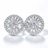 Brincos Simples Novos Transfronteiriços Cao Shi Versáteis Cheios de Diamante Redondos Unissex Para o Trabalho Diário Acessórios de Nicho