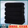 Suministro Transfronterizo de Toallas Negras, Toallas de Microfibra para Secar el Cabello, Toallas Absorbentes Espesadas con Logo Personalizable para Salón de Belleza Baotou