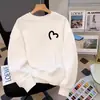 Moletom Branco Gola Redonda para Mulheres Primavera e Outono Fino Manga Longa Estudante mm Divertido Hi Carta Forrado com Fleece Solto Efeito Emagrecedor Moletom
