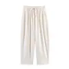 Conjunto de Dos Piezas Estilo Perezoso Vintage, Top de Manga Media con Retazos y Pantalones Acortados de Corte Holgado en Forma de Zanahoria, Conjunto de Dos Piezas Casual al por Mayor
