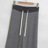 669-25 Estilo Coreano Cintura Alta Cintura Ancha Rayas Cordón Pierna Ancha Pantalones Rectos Pantalones Casuales