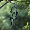 Atrapasueños de Hilo Satinado de Doble Aro, Sueño de Plumas, Manualidades de Plumas para el Hogar, Colgante para Pared de Coche