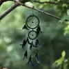 Atrapasueños de Telaraña con Hilo Satinado de Doble Aro Manualidades de Plumas para el Hogar Colgante para Pared o Coche