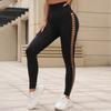 Novas calças de ioga com tie-dye laterais vazadas, calças justas de cintura alta sem costura, calças esportivas de fitness para mulheres