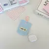 65235 Bolsita Acolchada Amarillo Cremoso para Guardar Audífonos con Correa de Tela de Color Contrastante, Estilo Femenino Bolsa Protectora Portátil para AirPods